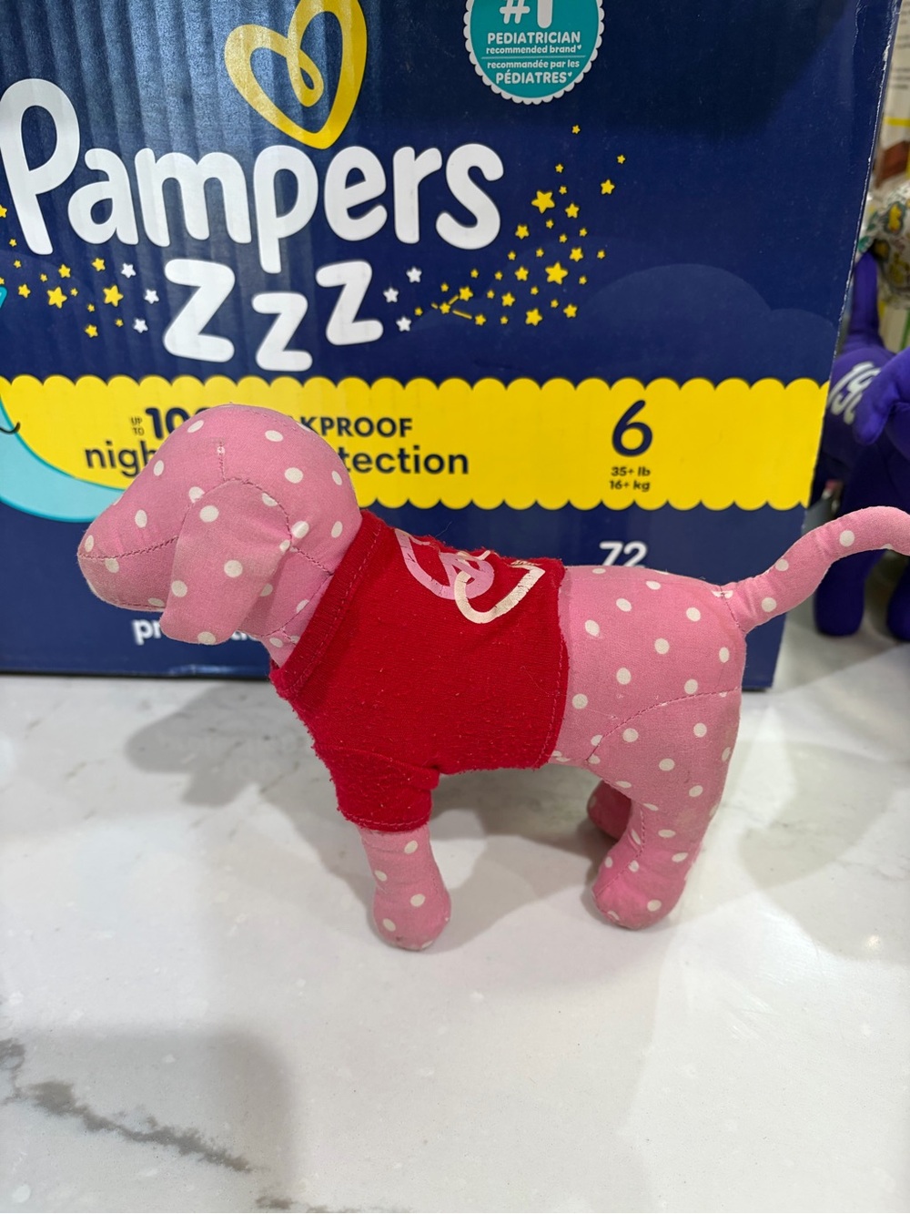 PINK Victoria's Secret Pink Polka Dot Plush Dog with Red Sweater